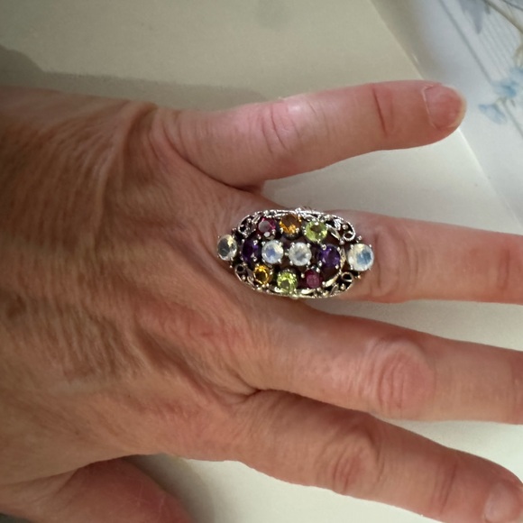 Designer Nicky Butler Elegant Multi-Color Gemstone Sterling Silver Ring - Picture 4 of 8